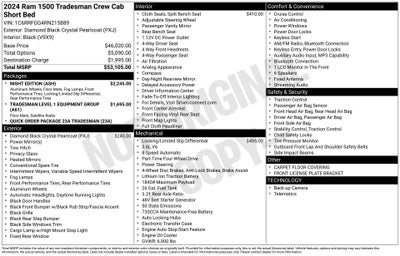 2024 RAM 1500 Tradesman Crew Cab 4x4 5'7' Box