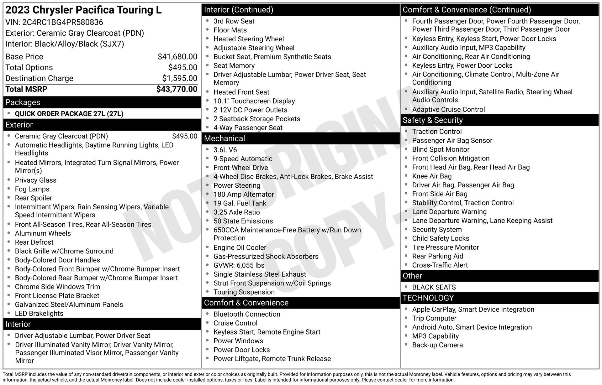 2023 Chrysler Pacifica Touring L