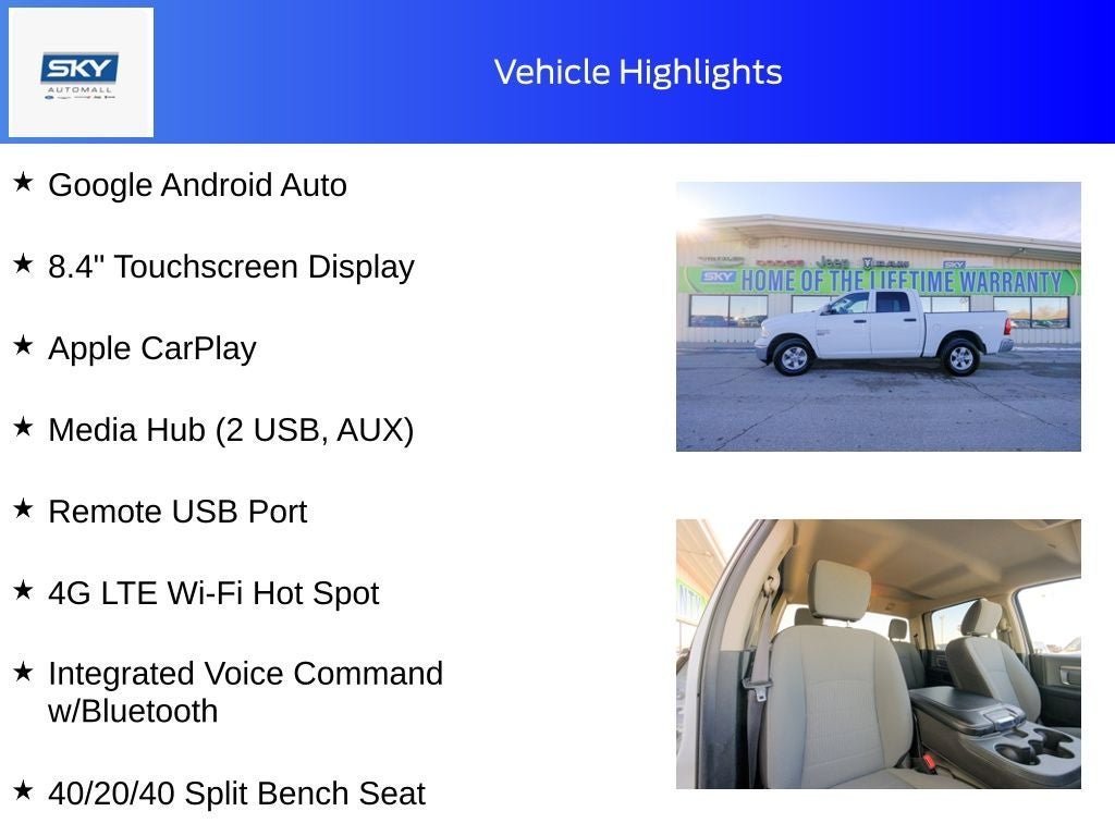 2023 RAM 1500 Classic SLT Crew Cab 4x4 5'7' Box