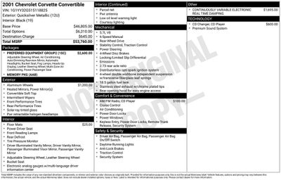 2001 Chevrolet Corvette Base