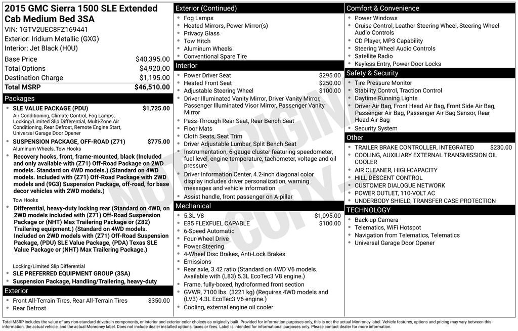2015 GMC Sierra 1500 SLE