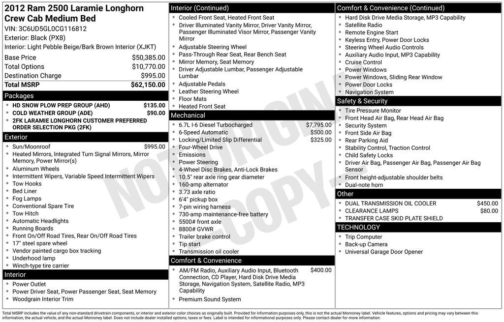 2012 RAM 2500 Laramie Longhorn