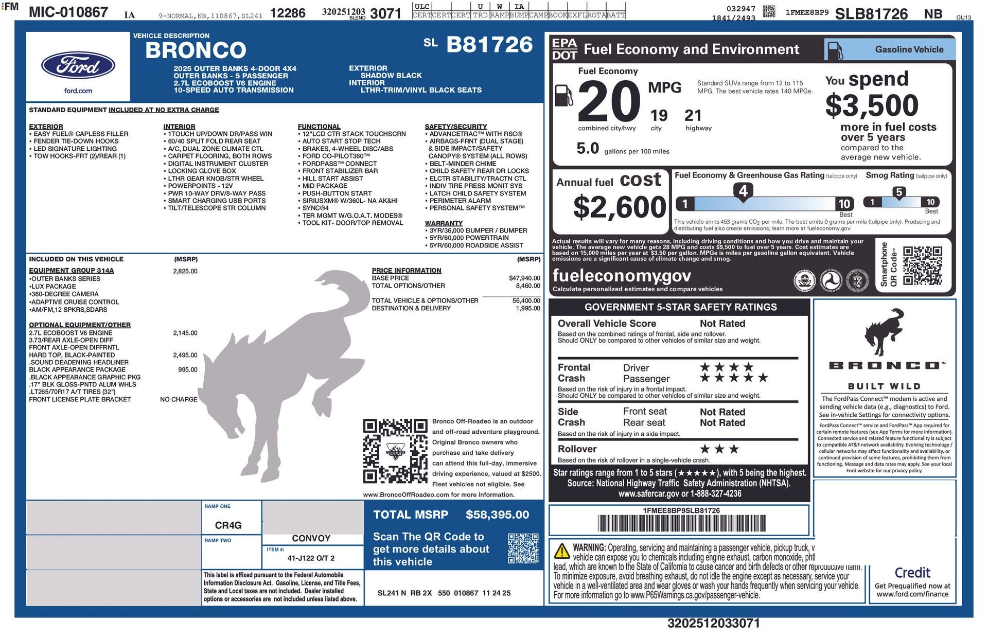 2025 Ford Bronco Outer Banks